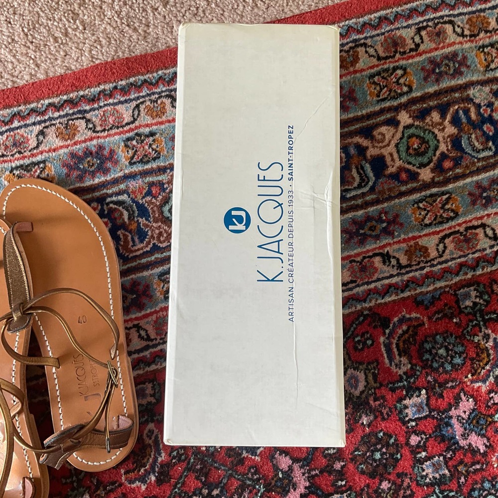 K. Jacques Bronze Buffon Grecian T-Strap Sandals 40 NWT - Picture 8 of 8
